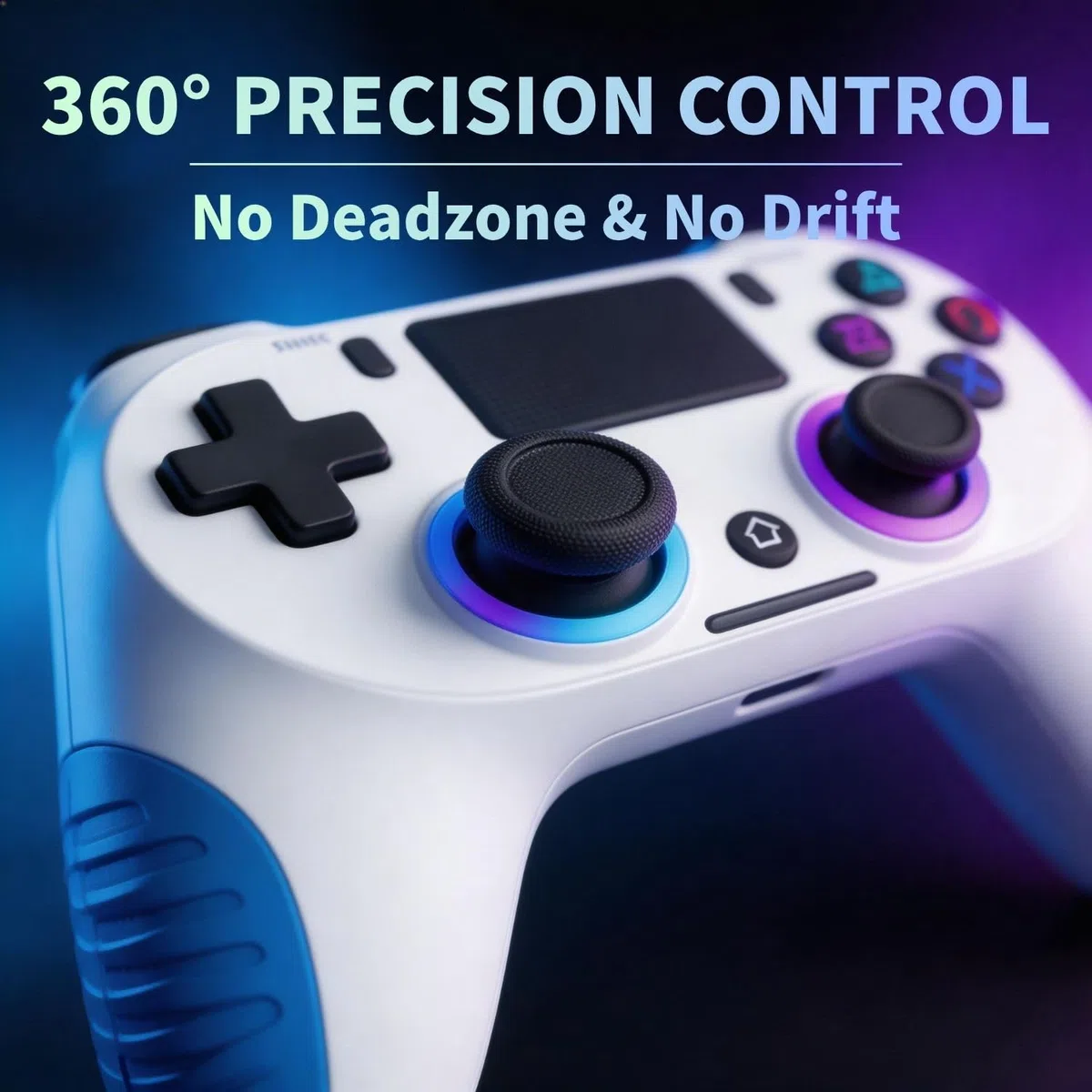 Wireless Controller per PS4 con Vibrazione USB-C Sei-Assi Sensore Giroscopio RGB Jack Audio Pannello Touch per PS4/Slim/Pro/PC