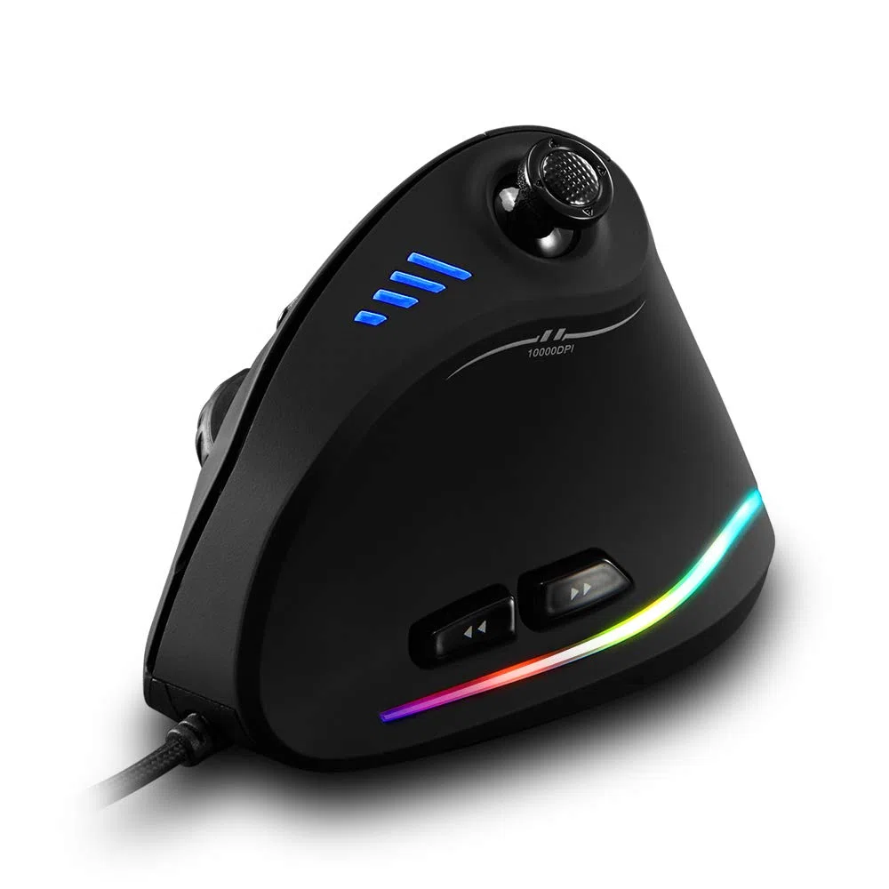 zelotes Mouse Ergonomico Verticale con Joystick,10 000 DPI (5 Livelli),11 Pulsanti Programmabili,Mouse Gaming Cablato,USB Ottico con Filo,per PC, Laptop