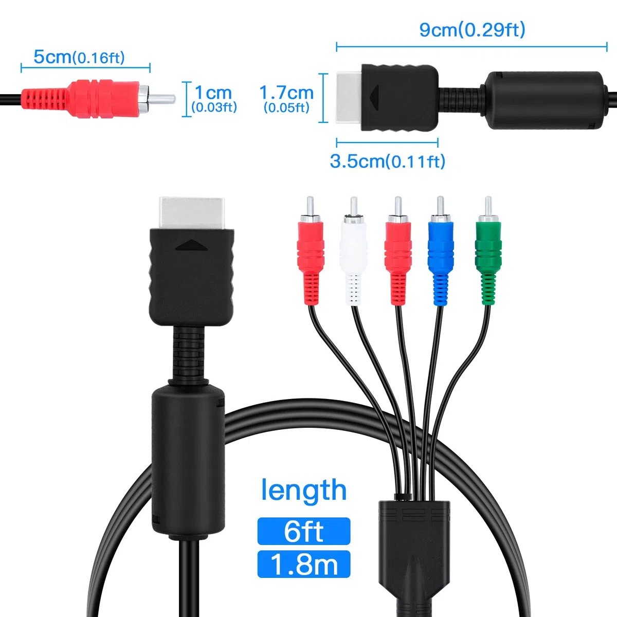 Component A/V Cable for Playstation 2 by Intec