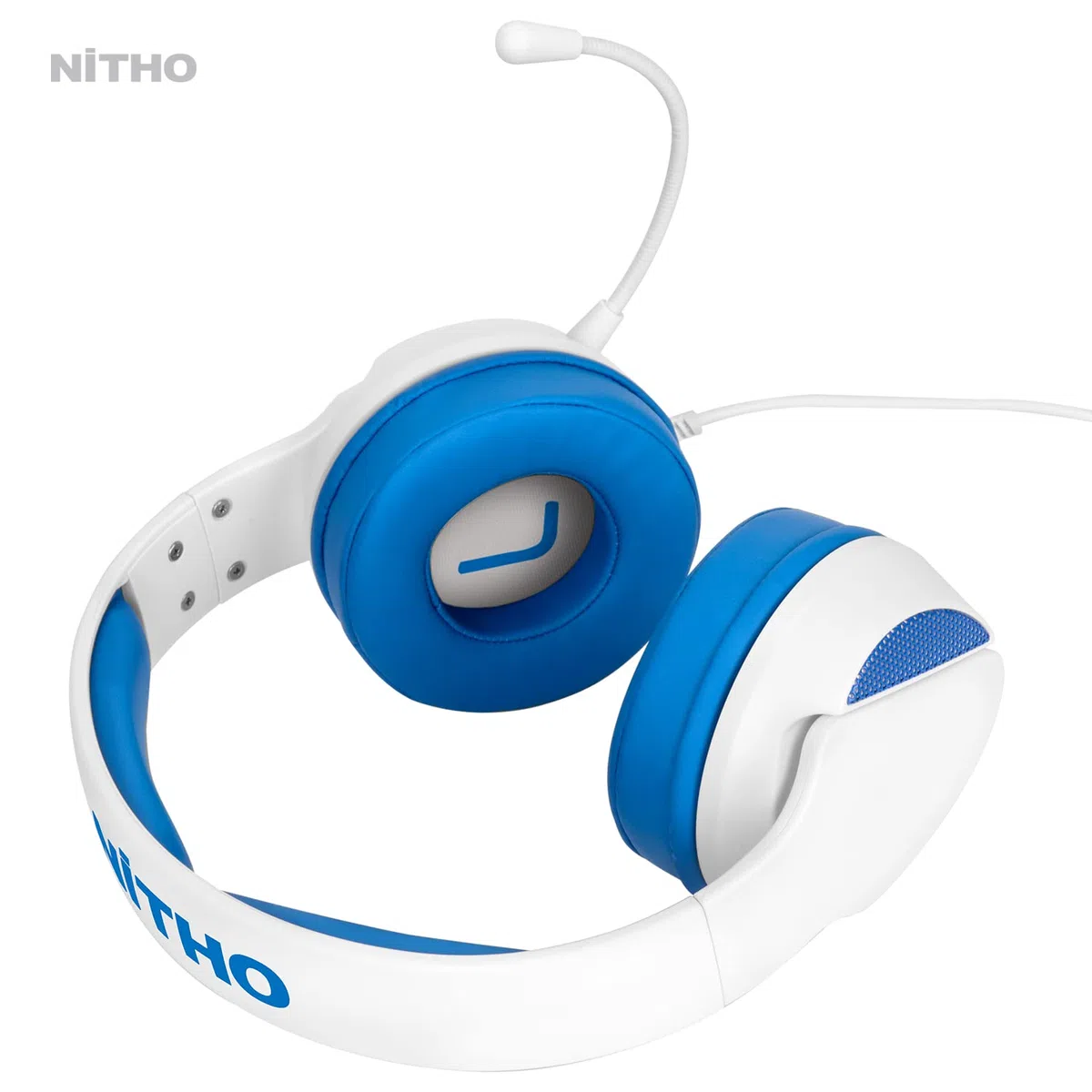 NITHO Janus Gaming Headset Over-Ear 50mm Driver Microphone Jack 3.5mm PC PS4 PS5 Xbox One Series X|S Smartphone Tablet Blu