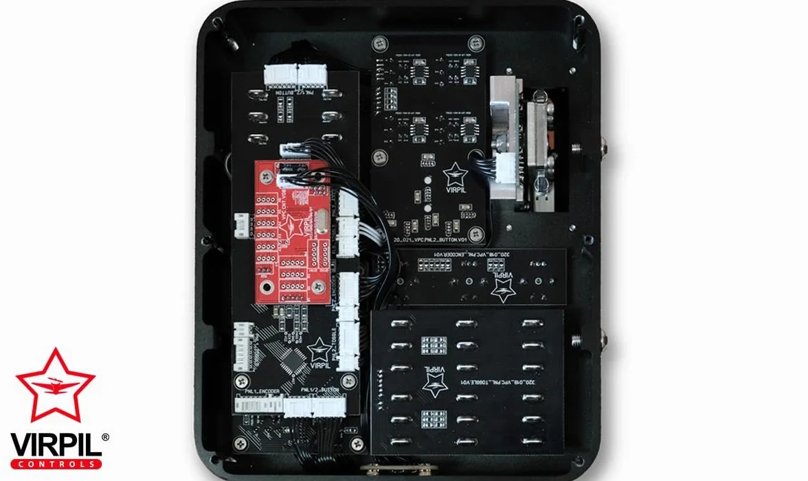 VIRPIL Controls - Pannello di controllo universale #2 per simulatori di volo, PC Gaming, Flight Control System con Landing Gear, Flight Sim Button Box, pannello di commutazione