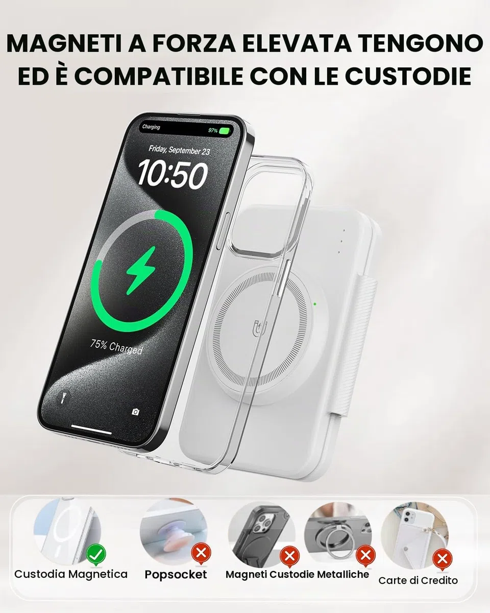 GEEKERA Caricatore con Magsafe, 3 in 1 Stazione di Ricarica per Apple Watch e iPhone Air/17/16/15/14/13/12, Caricatore Wireless per iWatch 2-Ultra 3, Base Caricabatterie per AirPods 2-Pro 3, bianca
