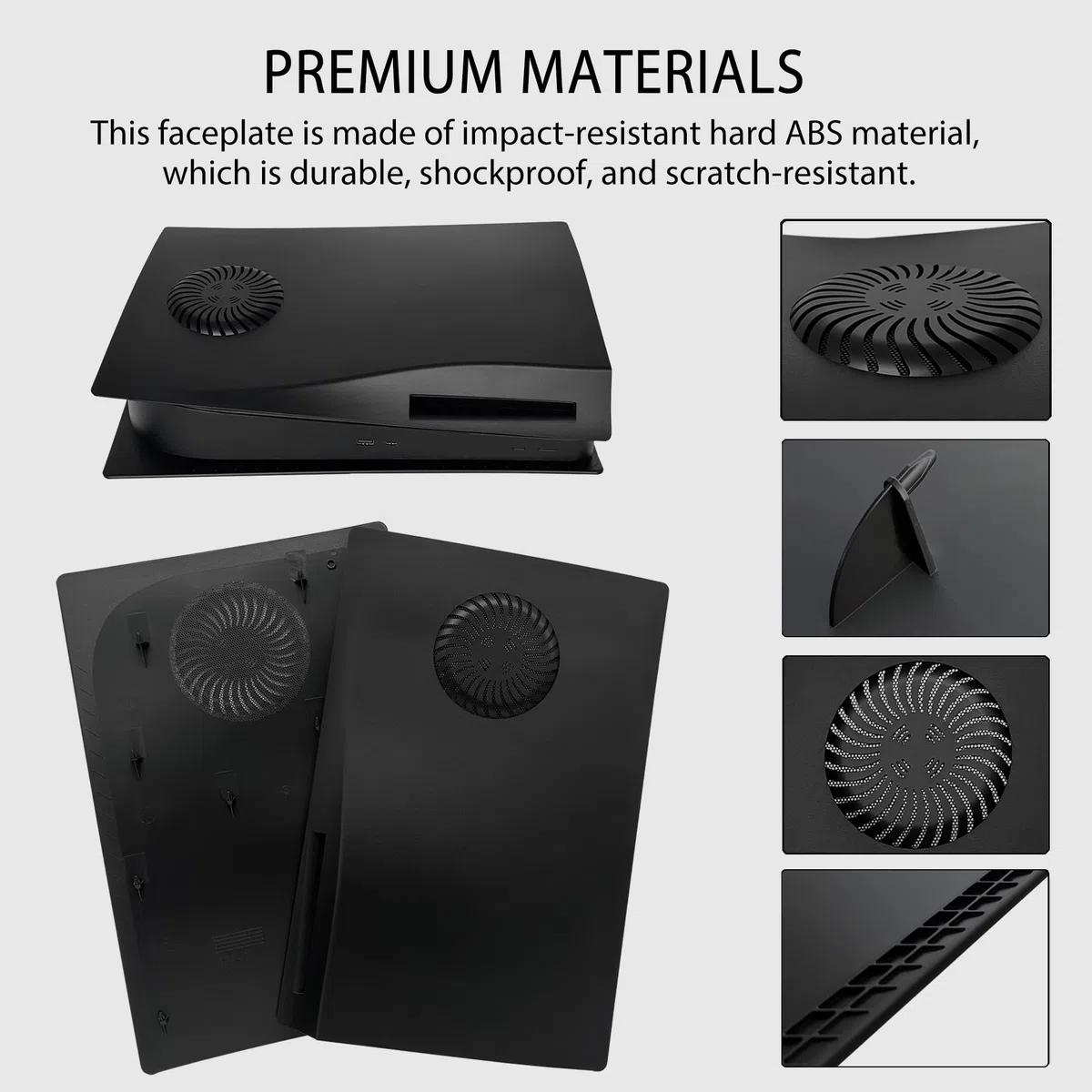 Dobewingdelou Placche con prese d'aria di raffreddamento e filtro antipolvere per edizione disco Piastra frontale Coperchio console Piastra laterale di ricambio Accessori ABS Nero