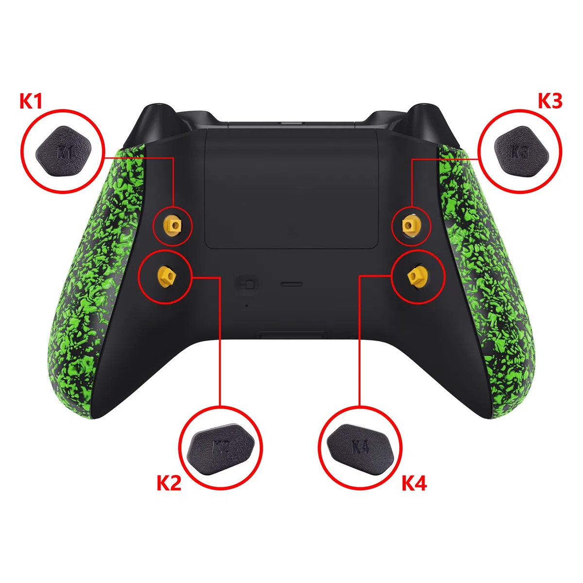 eXtremeRate HOPE Remap Kit Programmabile per Xbox Series X S Controller Scheda&Cover Posteriore&Grip&Tasti Posteriori per Xbox Core Joystick(Model 1914)-Verde Antiscivolo