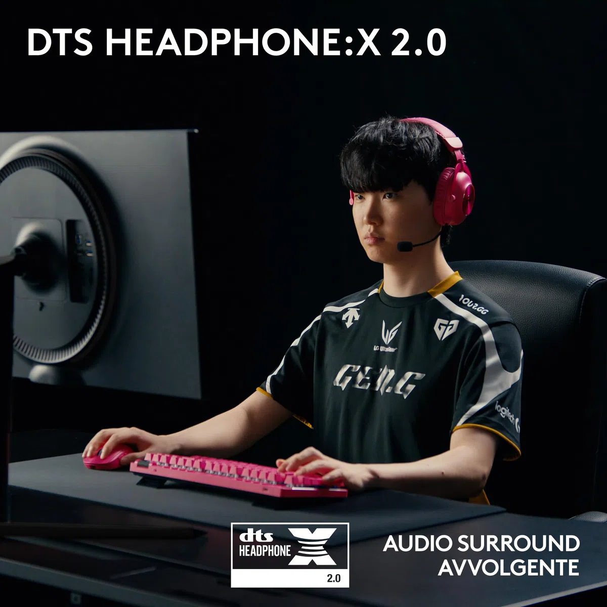 Logitech G PRO X 2 LIGHTSPEED Cuffie gaming wireless, Microfono a braccio rimovibile, Driver Grafene 50mm,DTS:Headphone X 2.0-Surround 7.1, Bluetooth/USB/3,5mm Aux, PC,PS5,PS4, Nintendo Switch,Magenta