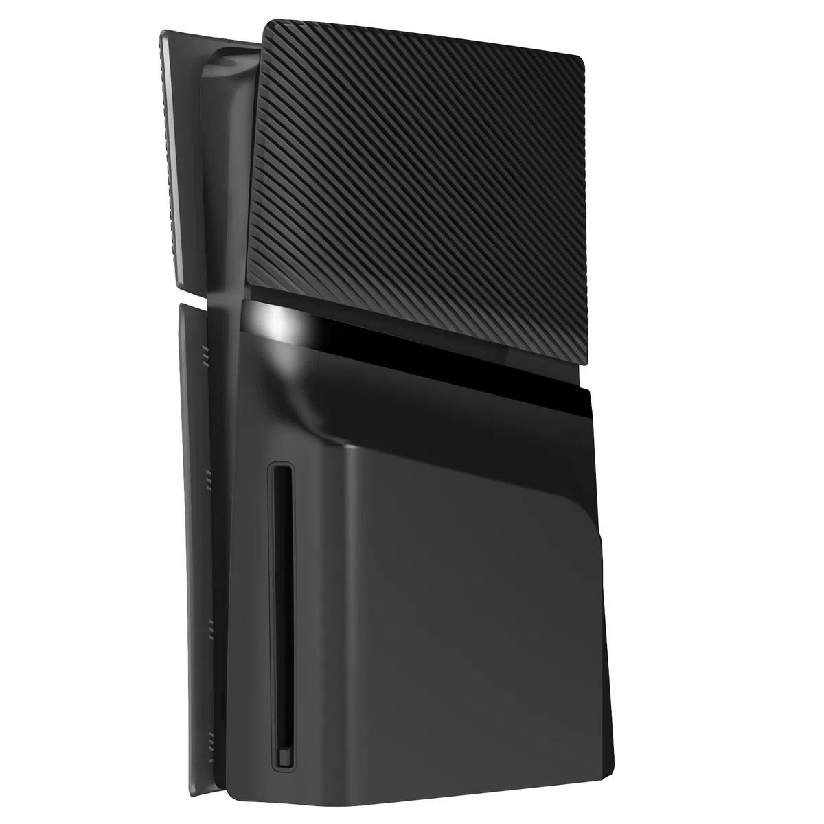 eXtremeRate eXcover Copertura Ricambio Compatibile con ps5 Slim Console Disc Edition, Cover Coperchio Custodia Placca Shell Ventilata per ps5 Slim Disc Console, Nero