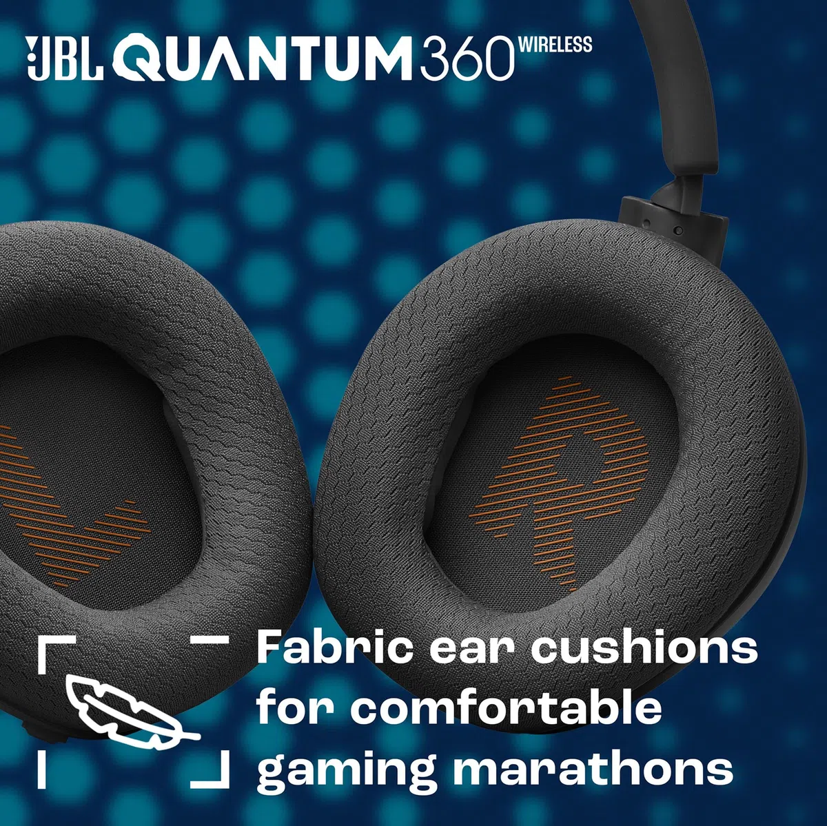 JBL Quantum 360 Cuffie Gaming Wireless Over Ear, 2.4GHz/Bluetooth, 22 ore Autonomia, Microfono Rimovibile, Nero