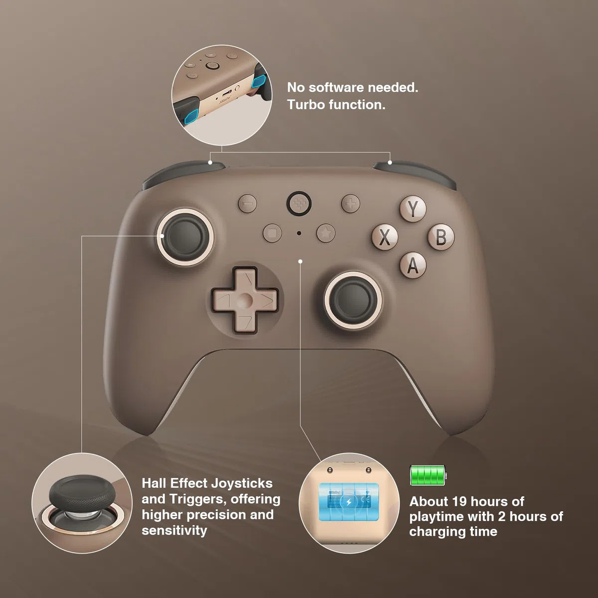 8Bitdo Ultimate 2C Wireless Controller PC Windows Android 1000Hz Hall Effect Joystick