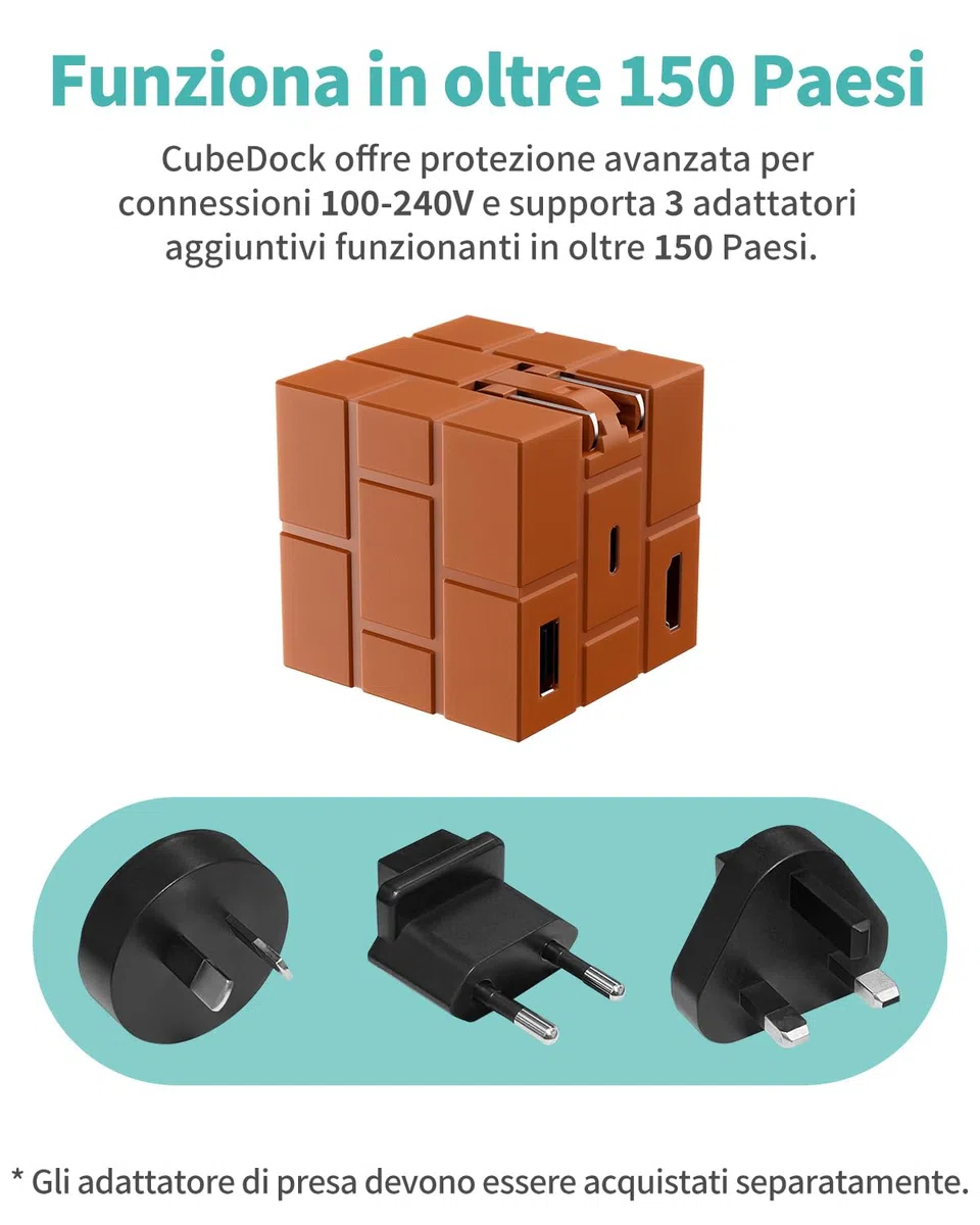 Caricatore per Switch da 65 W, compatibile con Nintendo/OLED/Steam Deck/Samsung Dex/iPad/MacBook, docking station TV portatile per Switch con GaN e ricarica rapida PD USB-C