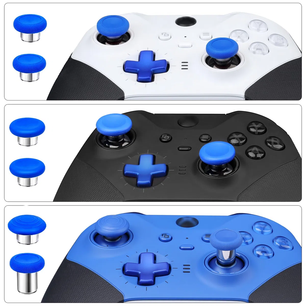 Sostituzione dei Thumbstick per il Controller Xbox One Elite Series 2, Kit di Accessori Joystick Magnetici in Metallo Compatibili per il Controller Wireless Xbox Elite Series 2 Core (Blu)