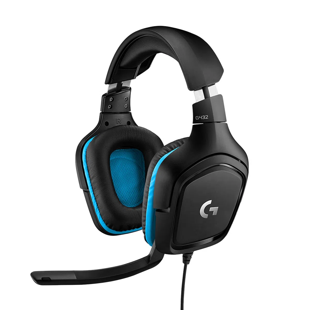 Logitech G G432 Cuffie Gaming Cablate, Audio Surround 7.1, Driver 50 mm, Jack USB 3.5 mm, Microfono Flip-to-Mute, Nero/Blu