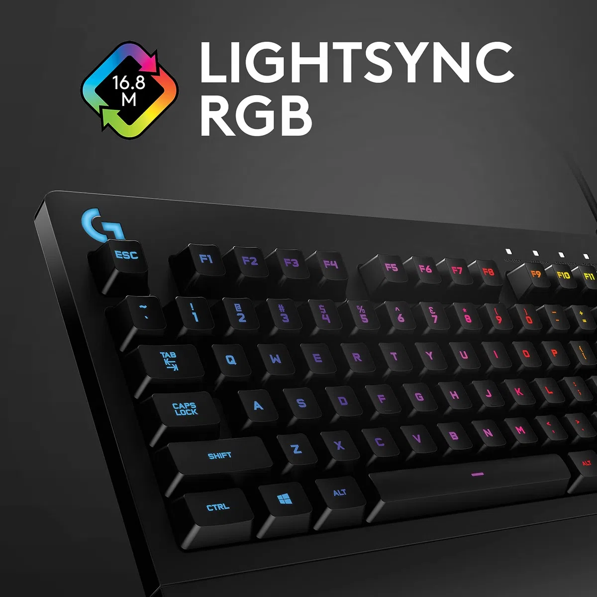 Logitech G G213 Prodigy Tastiera Gaming Cablata LIGHTSYNC RGB Tasti Retroilluminati Resistente agli Schizzi Layout Italiano Nero