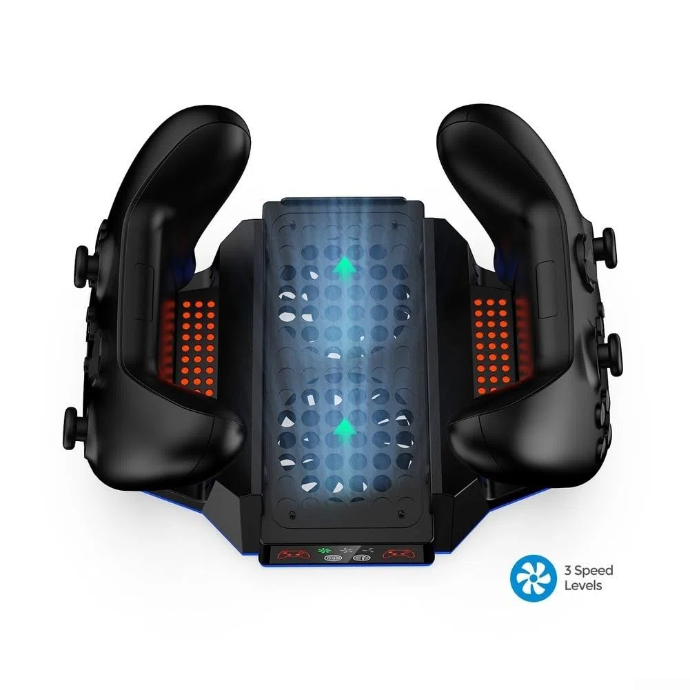 Stazione di Ricarica Doppio Controller con Ventole e Luci LED RGB per Xbox Series S, Supporto Console Nero