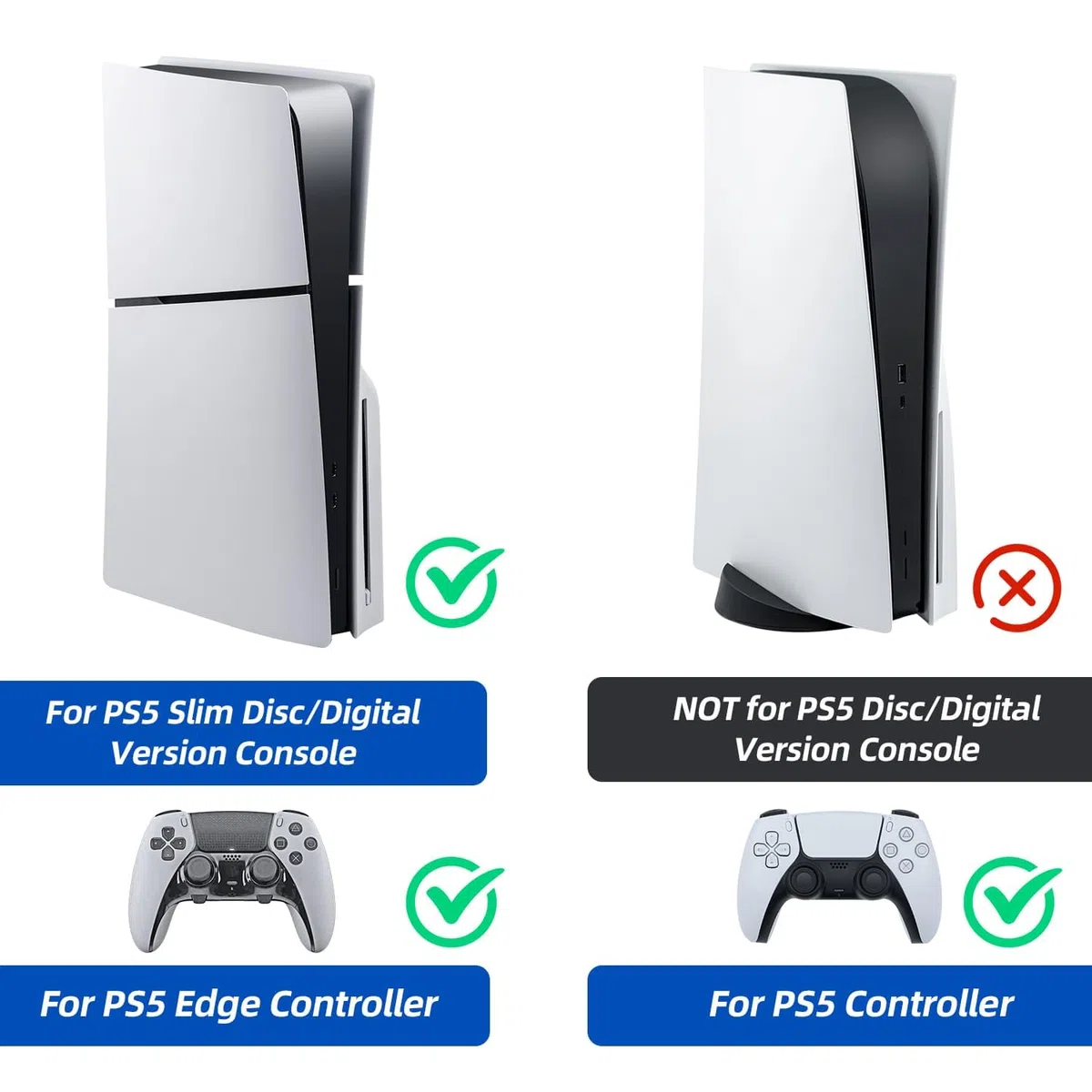 Mcbazel Stazione di Raffreddamento di Ricarica PS5 Slim, con 3-Velocità Effetto RGB Base di Caricatore Controller PS5 Dock Funzione di Memoria Accessori per Playstation 5 Slim(Non per PS5/PS5 Pro)