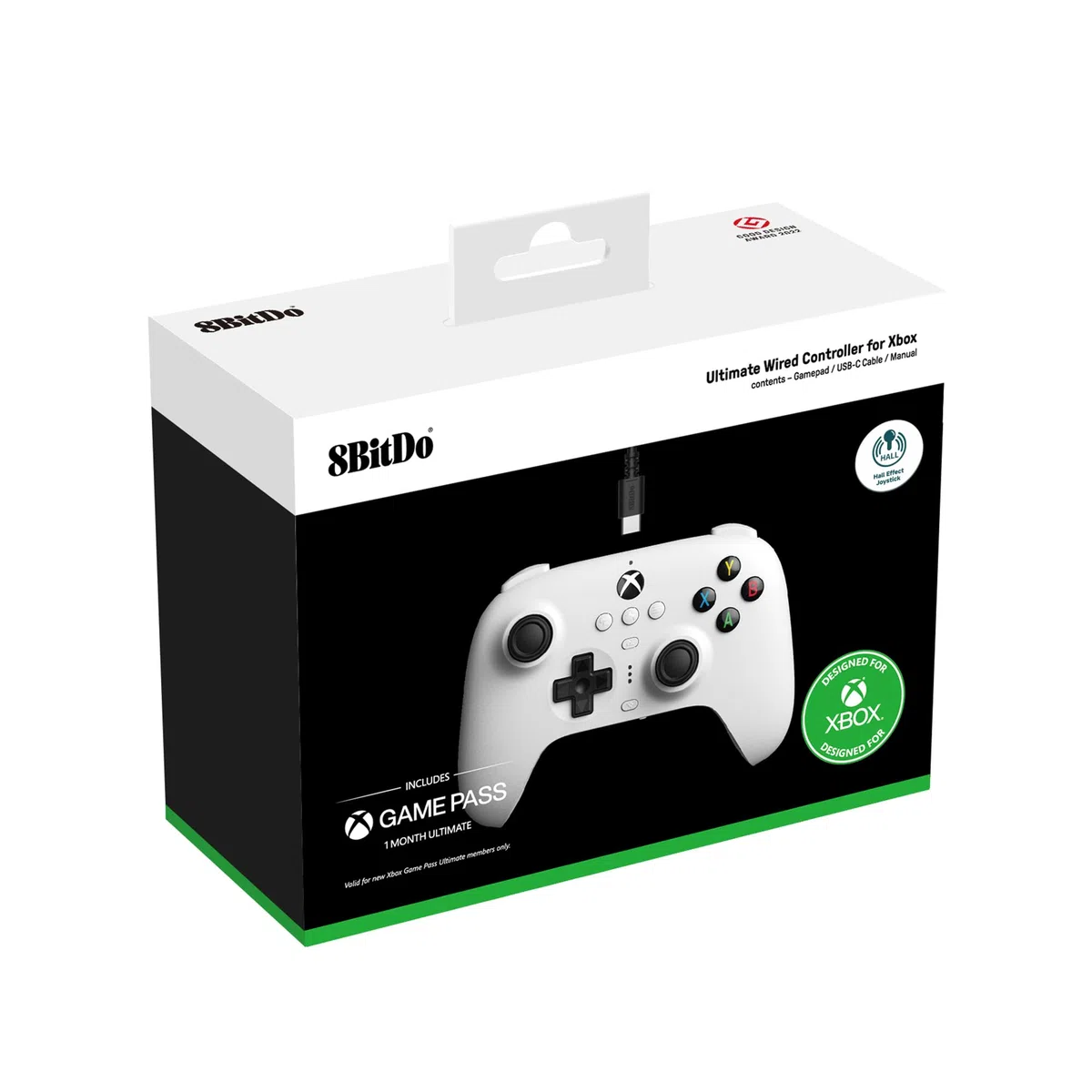 8Bitdo Ultimate Wired Controller for Xbox, Hall Effect Joystick Update, Compatible with Xbox Series X|S, Xbox One, Windows 10 & Windows 11 - Officially Licensed (White)