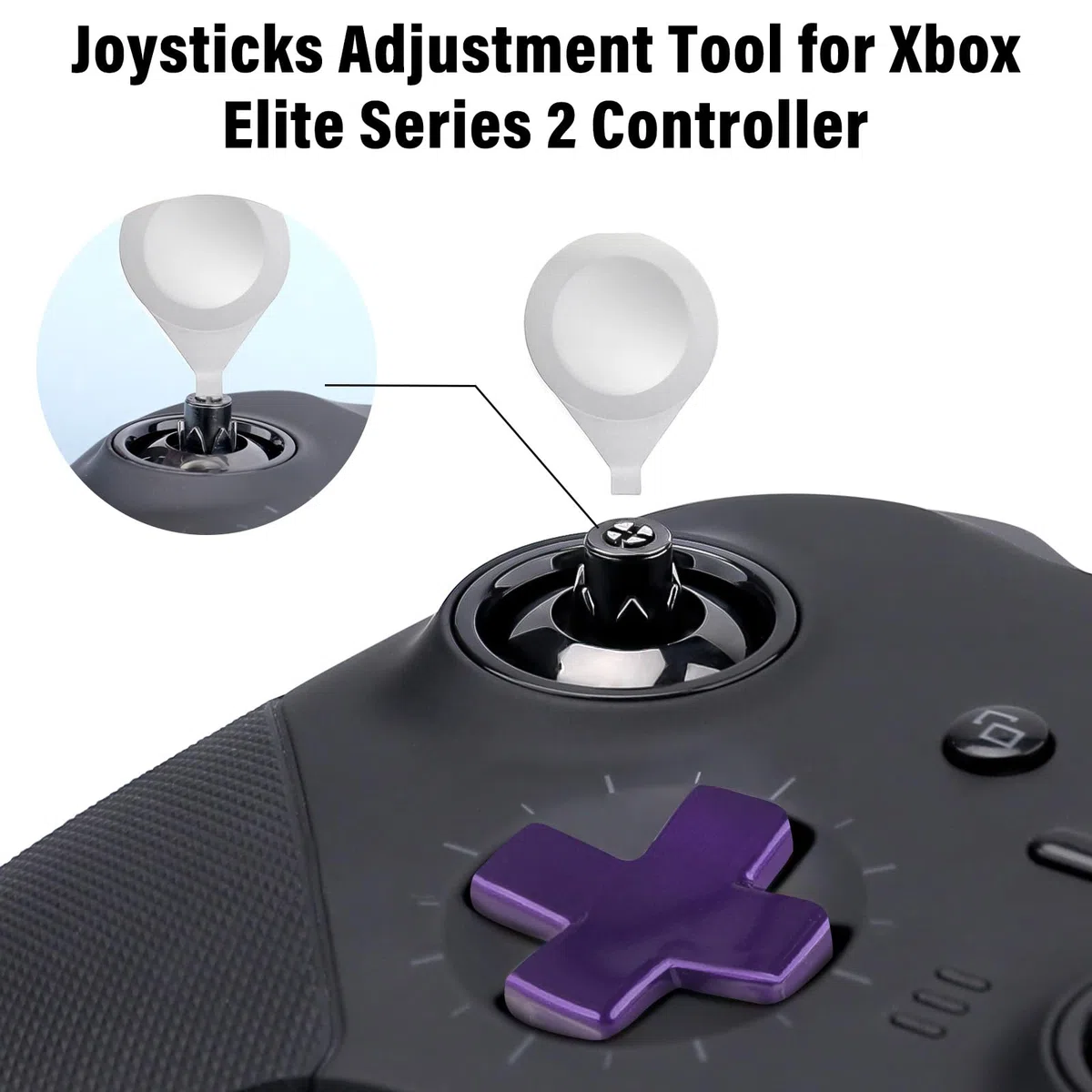inRobert Set di Bottoni Magnetici in Metallo per Xbox Elite Controller Series 2 Accessori, Inclusi 6 Joystick di Placcatura in Metallo, 4 Paddle, 2 Cuscinetti a D, 1 Strumento di Regolazione (Viola)