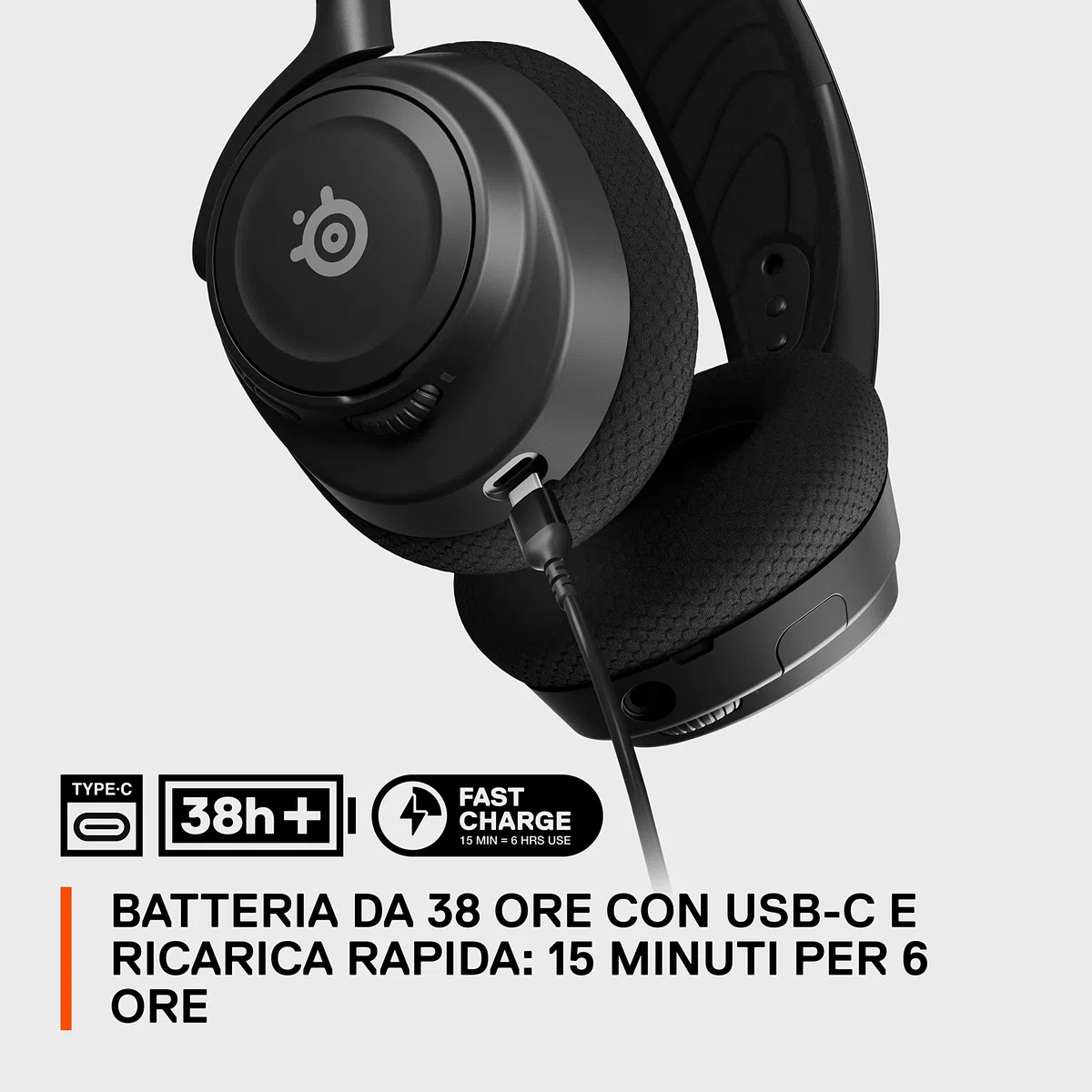 SteelSeries Arctis Nova 7 Cuffia da gaming wireless multipiattaforma 2.4GHz Bluetooth mixabile Driver magnetici neodimio Batteria 38h USB-C Mic ClearCast Gen2 AI PC PS5 VR Mobile