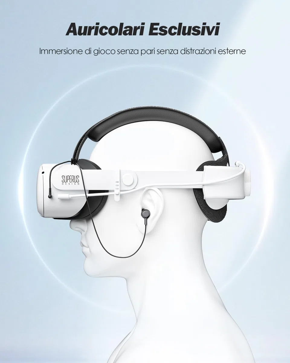 SUPERUS Cinturino per Testa con Batteria per Quest 2 Auricolari Ricambio Cinturino Elite Regolabile Meta Oculus Quest 2 Accessori