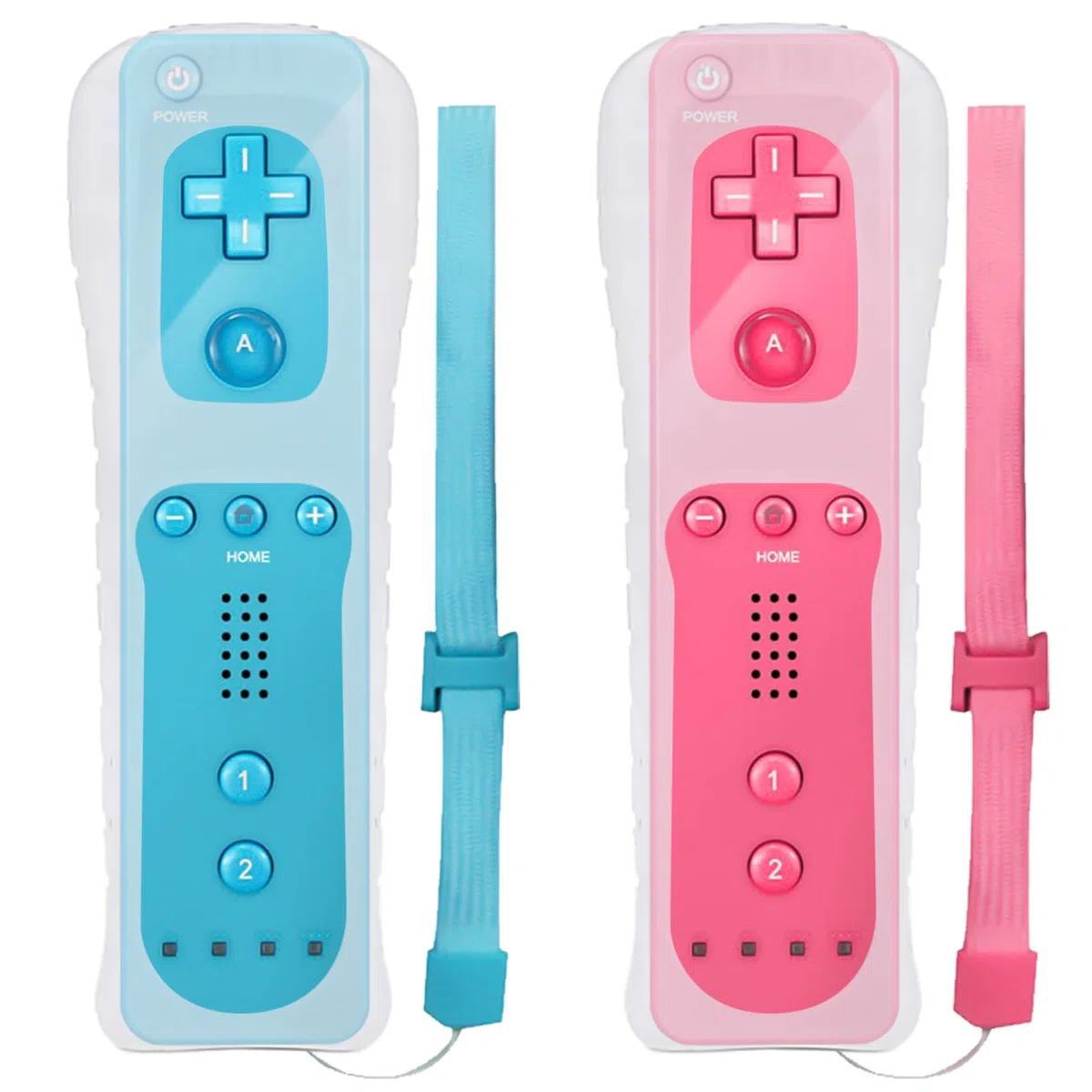 2x Telecomando Wii, controller Wii controller di gioco connessione sensore di movimento remoto wireless controller gamepad sostitutivo per console Wii e Wii, con custodia e cinturino da polso