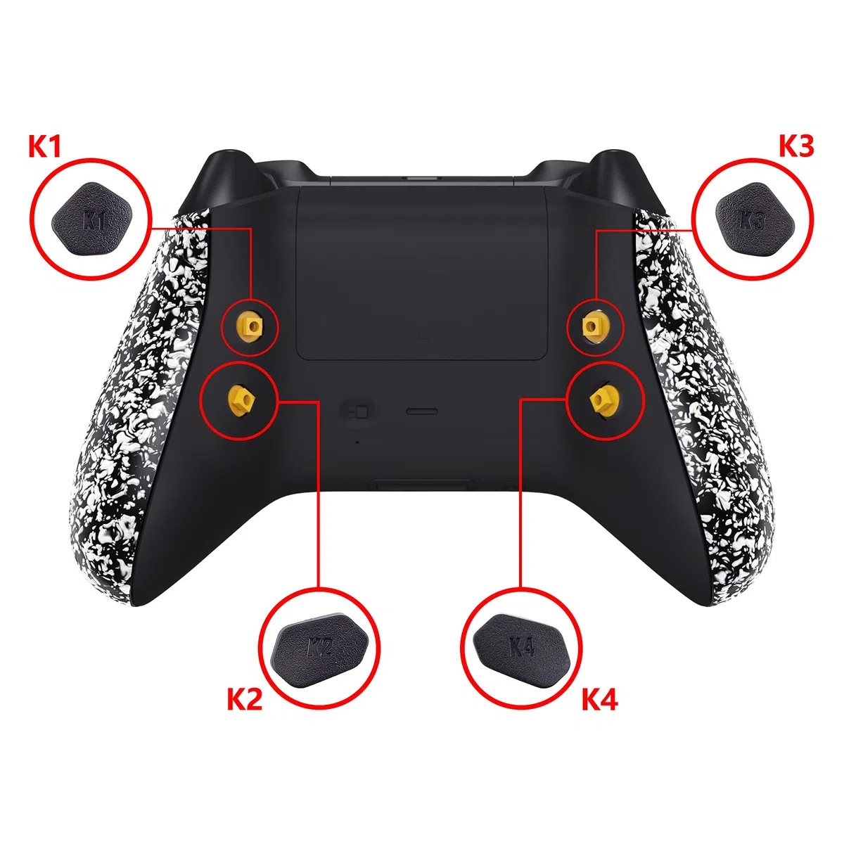 eXtremeRate HOPE Remap Kit Programmabile per Xbox Series X S Controller Scheda&Cover Posteriore&Grip&Tasti Posteriori per Xbox Core Joystick(Model 1914)-Bianco Antiscivolo