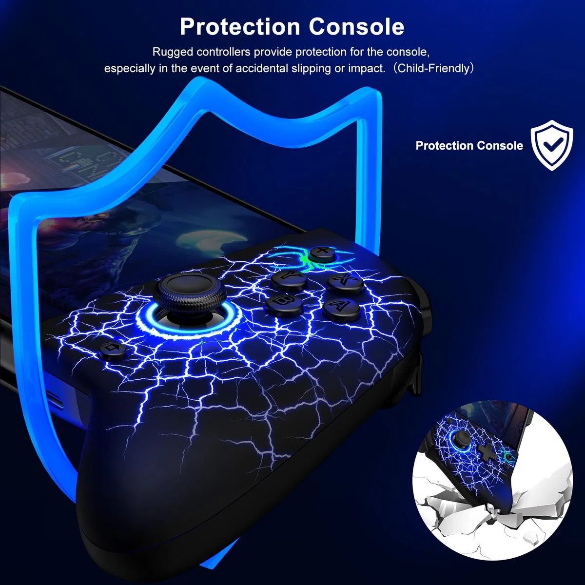 Controller Switch Portatile con Giroscopio a 6 Assi, 1000mAh Programmabile Turbo per Switch/OLED
