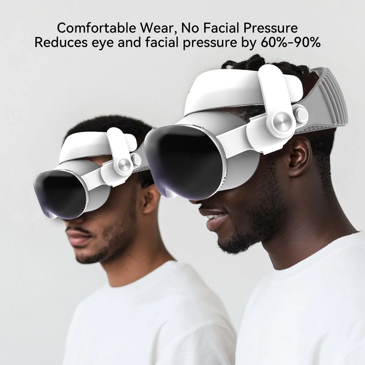 SPEEDY BEE Cinghia per la Testa Compatibile con Apple Vision Pro, Bianca, Ergonomica e Confortevole