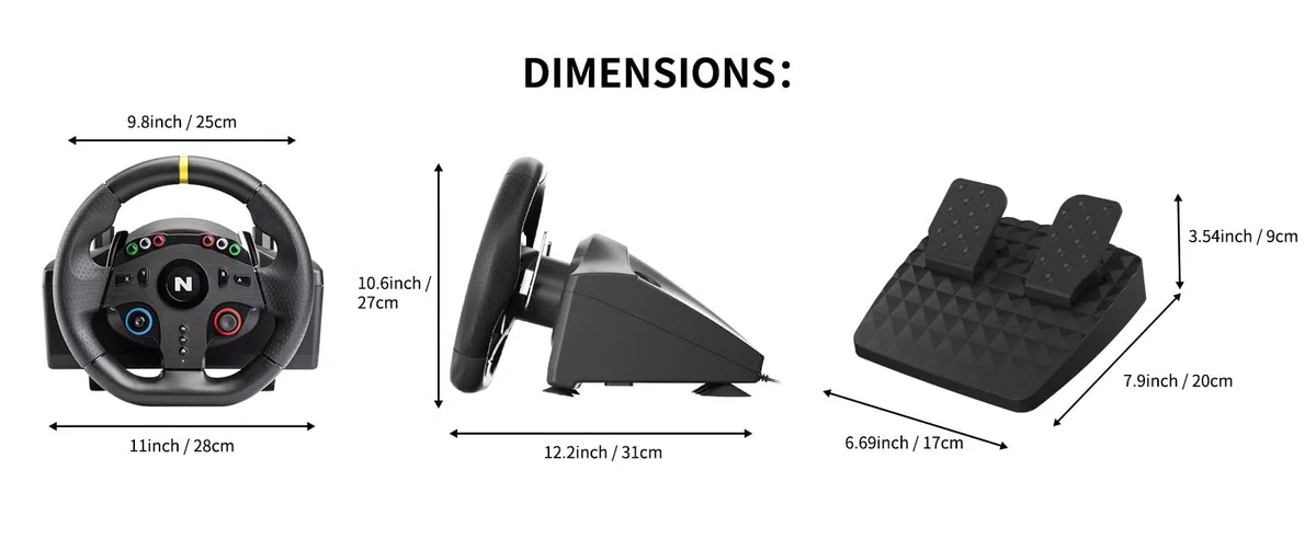 NITHO Drive Pro ONE V24 Volante da Corsa con Pedali 270° per PC, PS4, Xbox One, Xbox Series X|S, Switch Simulatore di Guida