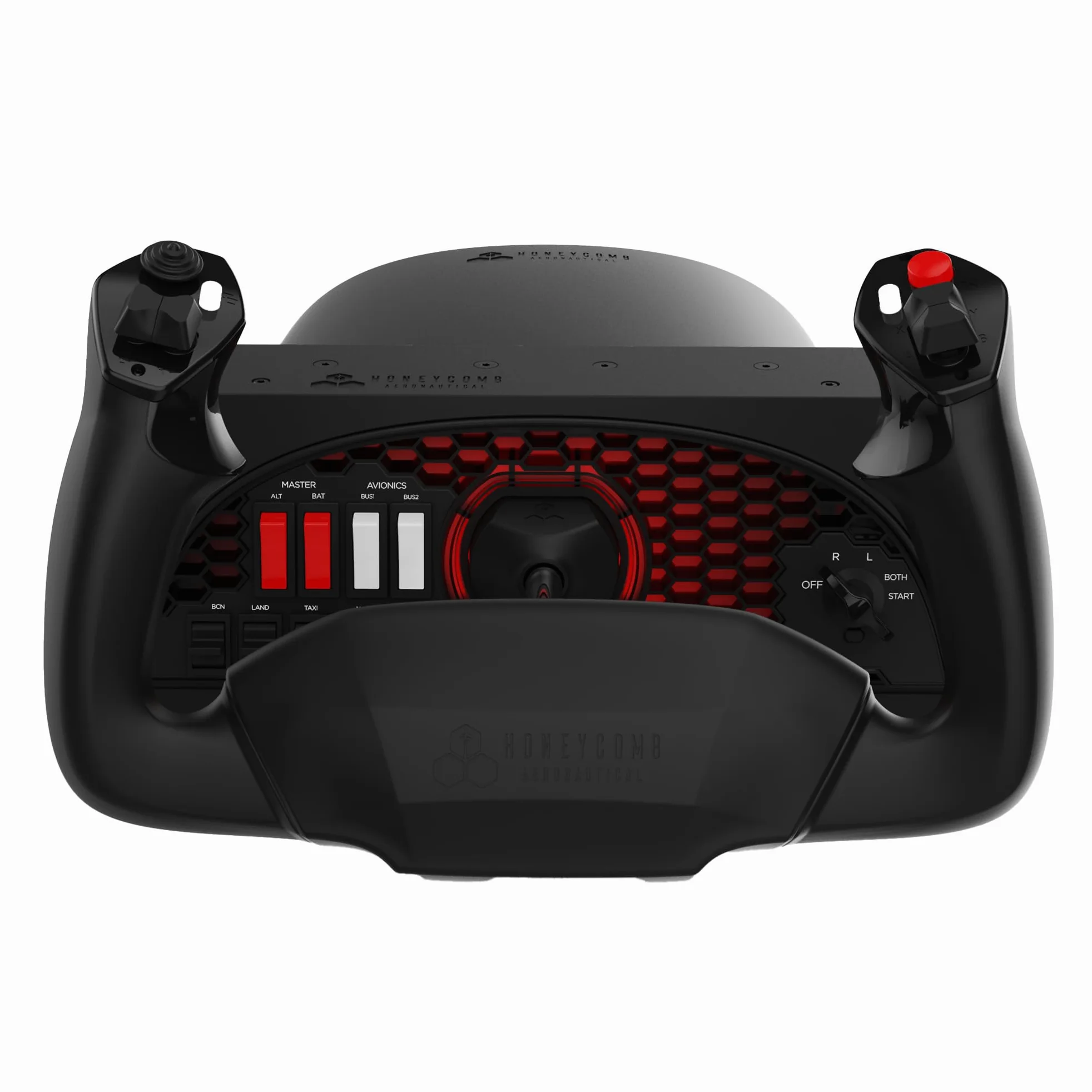 Honeycomb Aeronautical Alpha Flight Controls Yoke & Switch Panel in aviation quality for flight simulators , Universal control system for simmers, student pilots and pilots , Flight simulator for PC