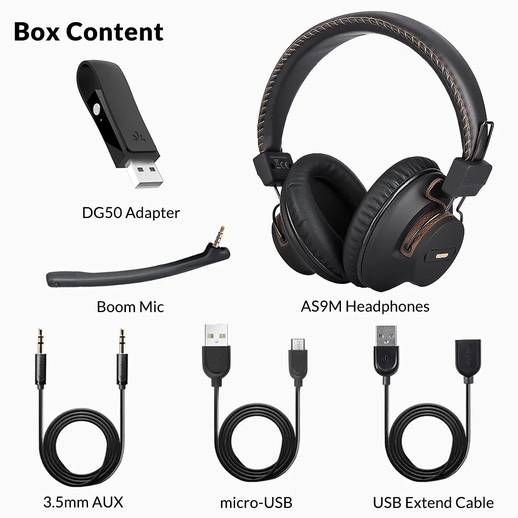 Avantree DG59M Cuffie Bluetooth con microfono per PS5 PS4 Wireless adattatore USB PC 40 ore