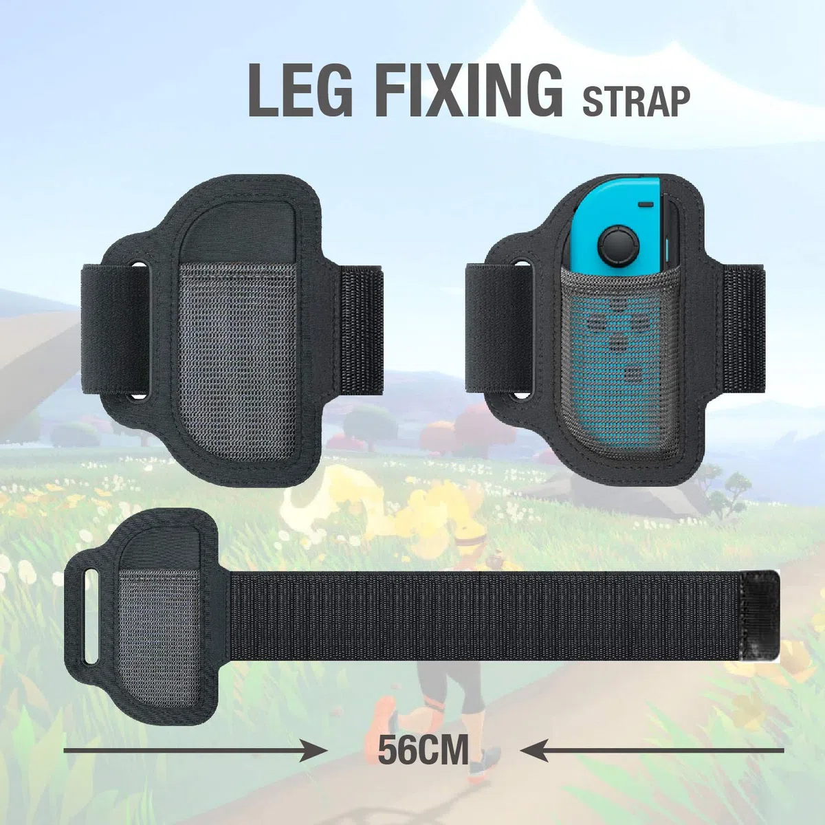 CHICHIYANG Impugnature e cinghia di fissaggio per gambe per Ring Fit Adventure per Nintendo Switch, accessori per giochi per controller, cinghia elastica regolabile