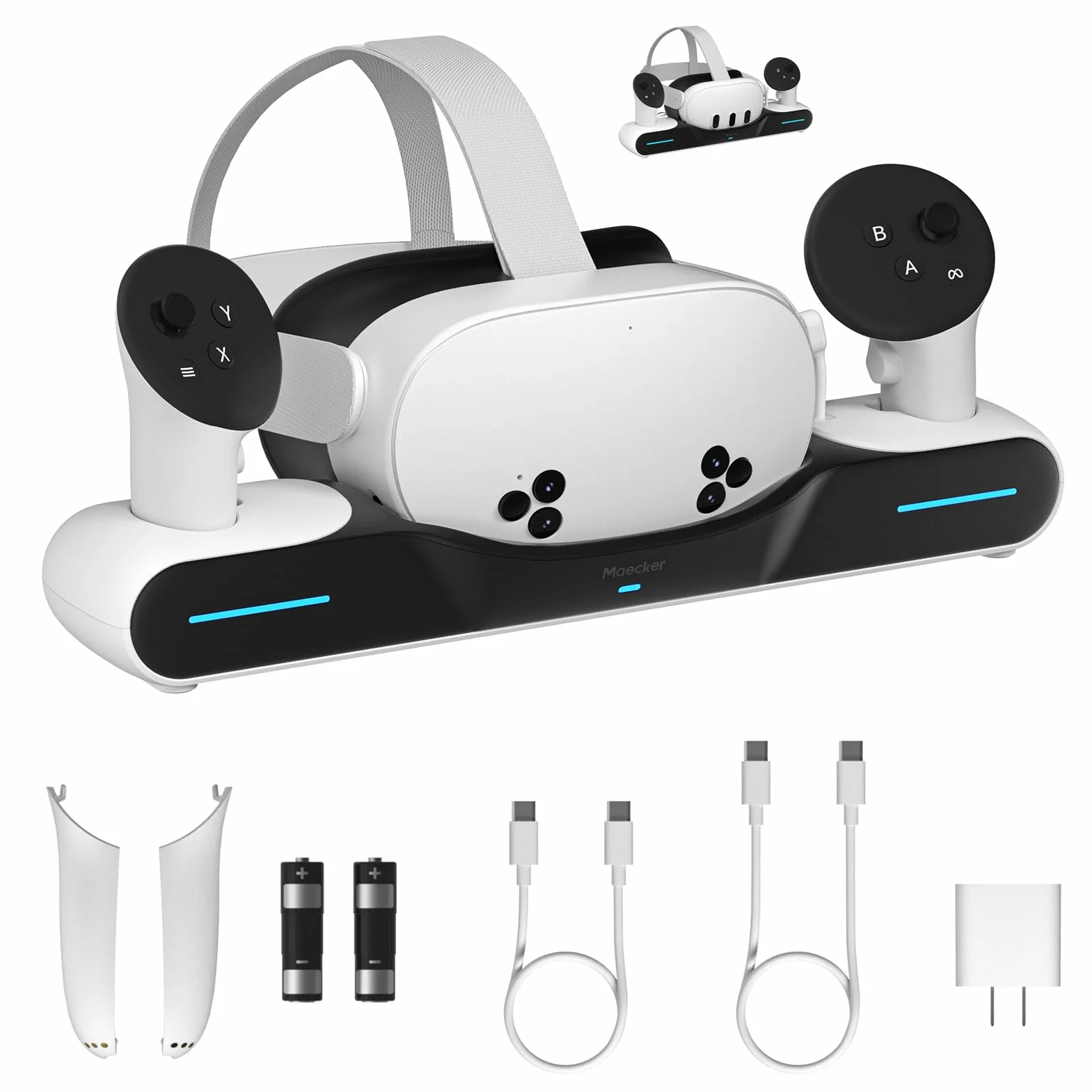 Charging Dock per Quest 3/Quest 3S Stazione di ricarica magnetica accessori