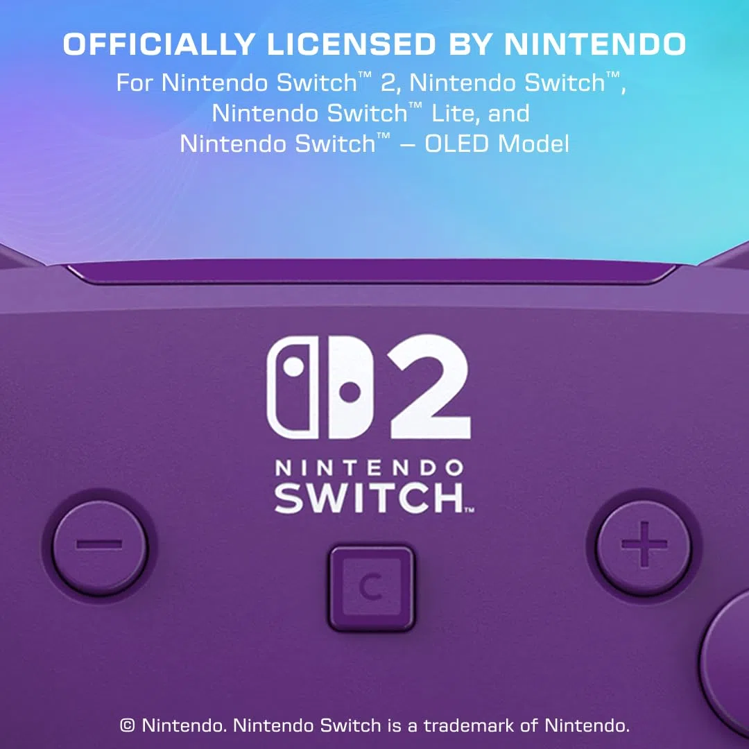 Turtle Beach Afterglow Viola Controller da gaming RGB wireless con licenza ufficiale per Nintendo Switch 2
