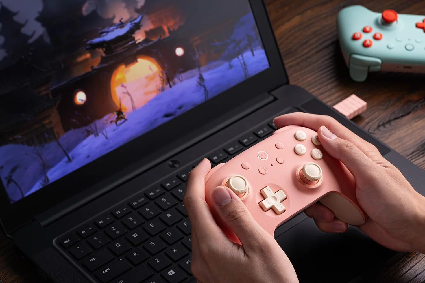 8Bitdo Ultimate 2C Wireless Controller for Windows PC and Android, with 1000Hz Polling Rate, Hall Effect Joysticks and Hall Triggers, and Remappable L4/R4 Bumpers (Peach)