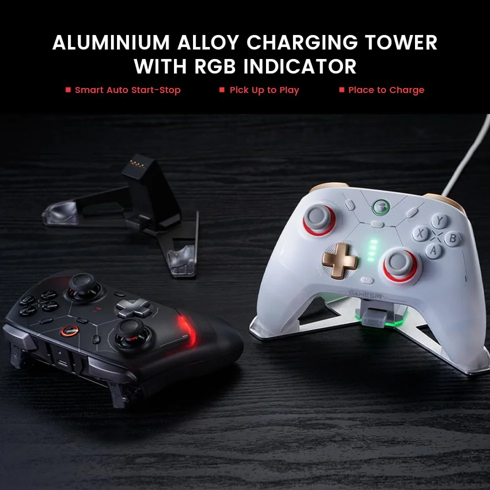 GameSir Cyclone 2 Controller PC Mag-Res TMR Sticks 1000Hz Hall Micro 2-in-1 Triggers RGB Charging Dock Nero