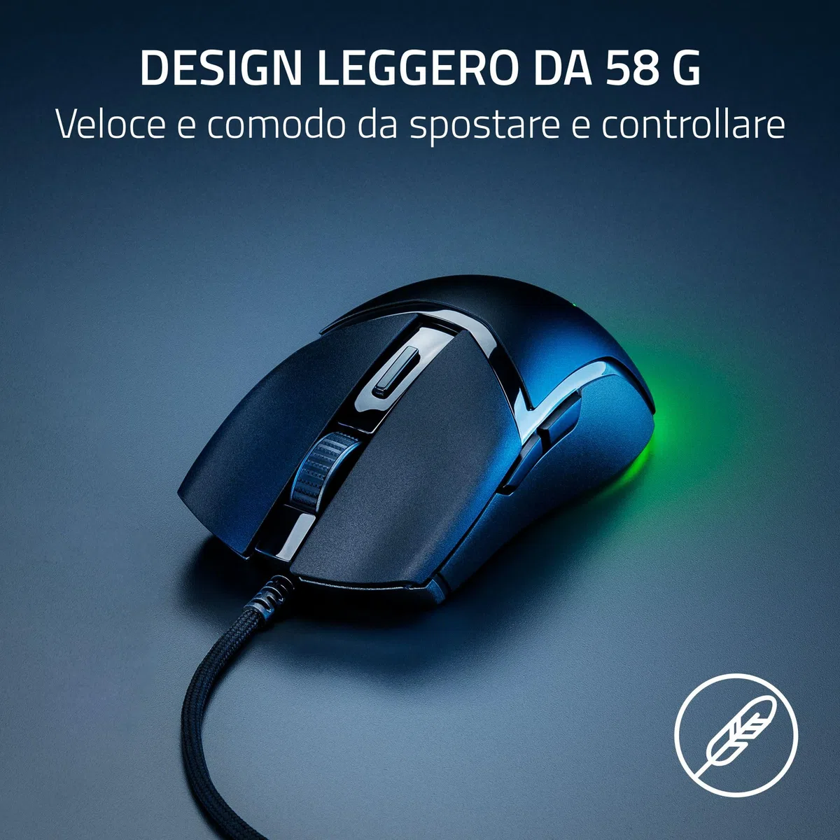 Razer Cobra Mouse da gioco cablato leggero Chroma RGB 57g Nero
