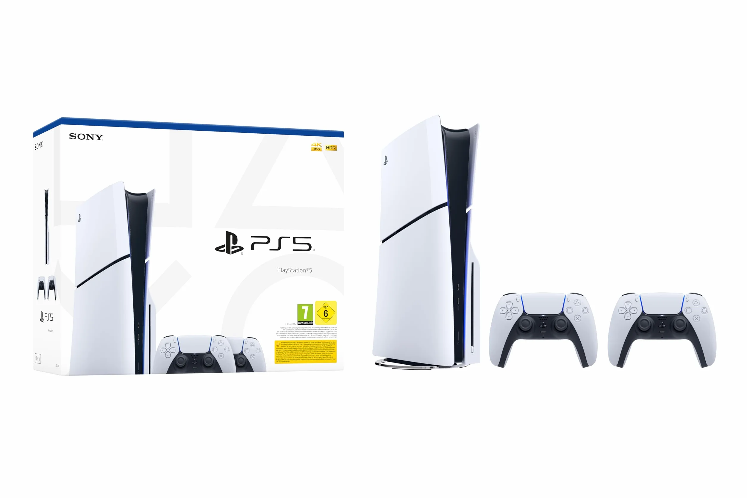 PlayStation 5 Slim Console + 2 DualSense White