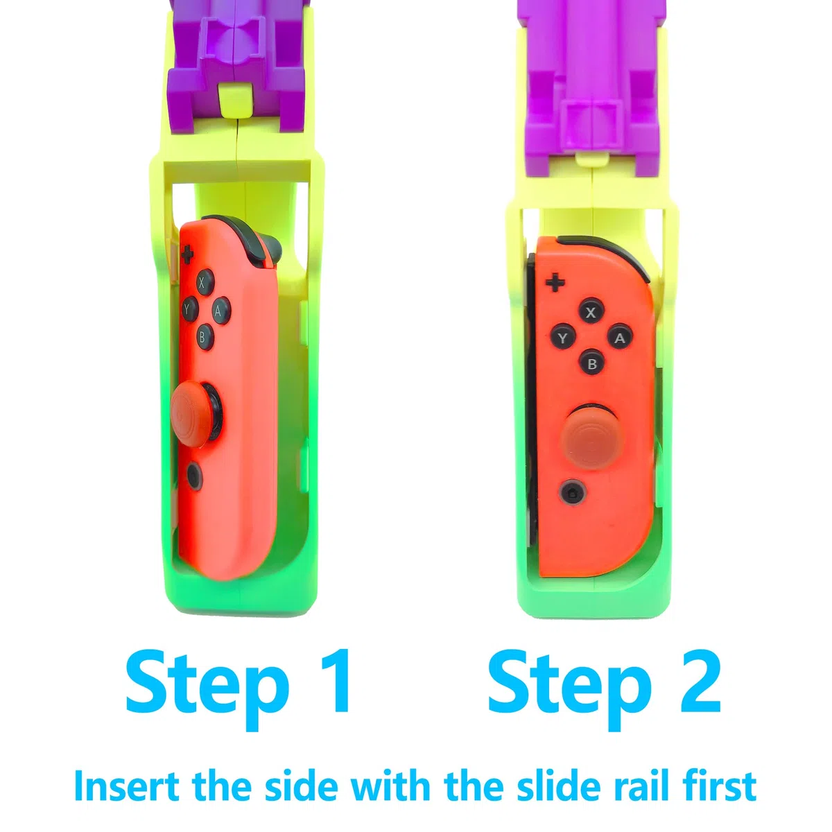 RREAKA Game Gun for Splatoon 3 for Nintendo Switch/OLED for Joycons, for Joy-Con Game Gun Controller Gaming Hand Grips Accessories for Switch Shooting Games Purple Yellow