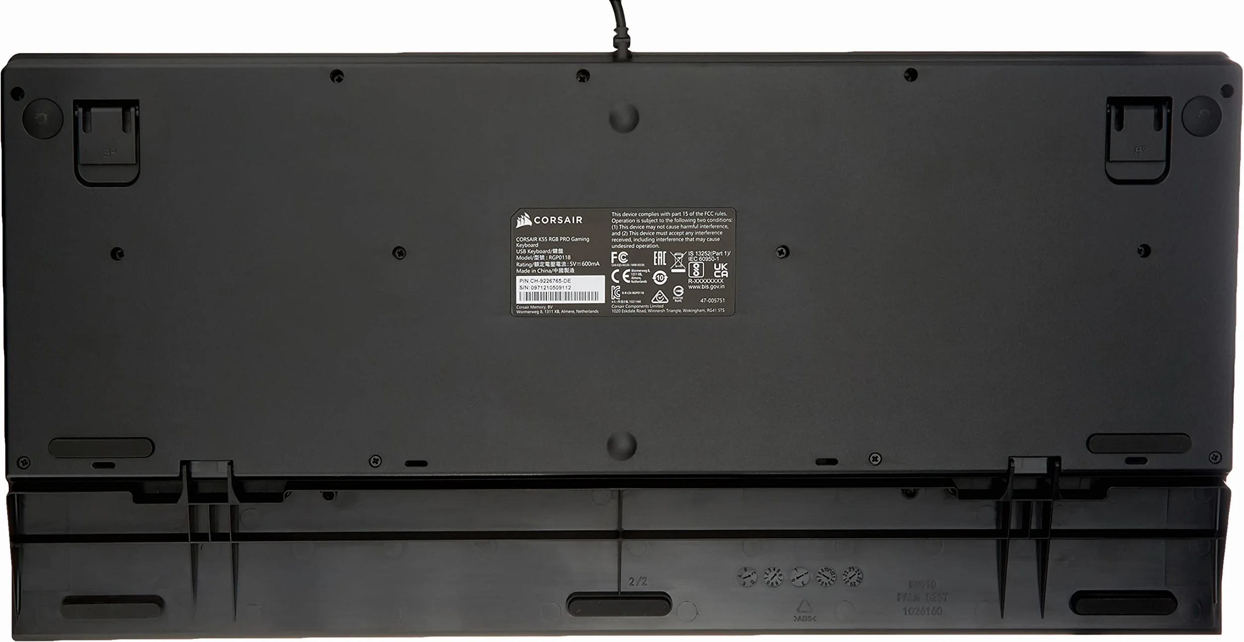 CORSAIR K55 RGB PRO Tastiera a membrana cablata IP42 resistente polvere spruzzi acqua 6 tasti macro Elgato iCUE QWERTZ DE Nero