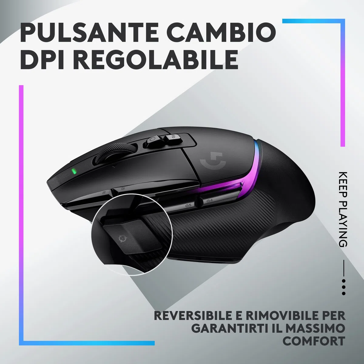 Logitech G G502 X PLUS Wireless Gaming Mouse LIGHTSPEED RGB HERO 25K Nero