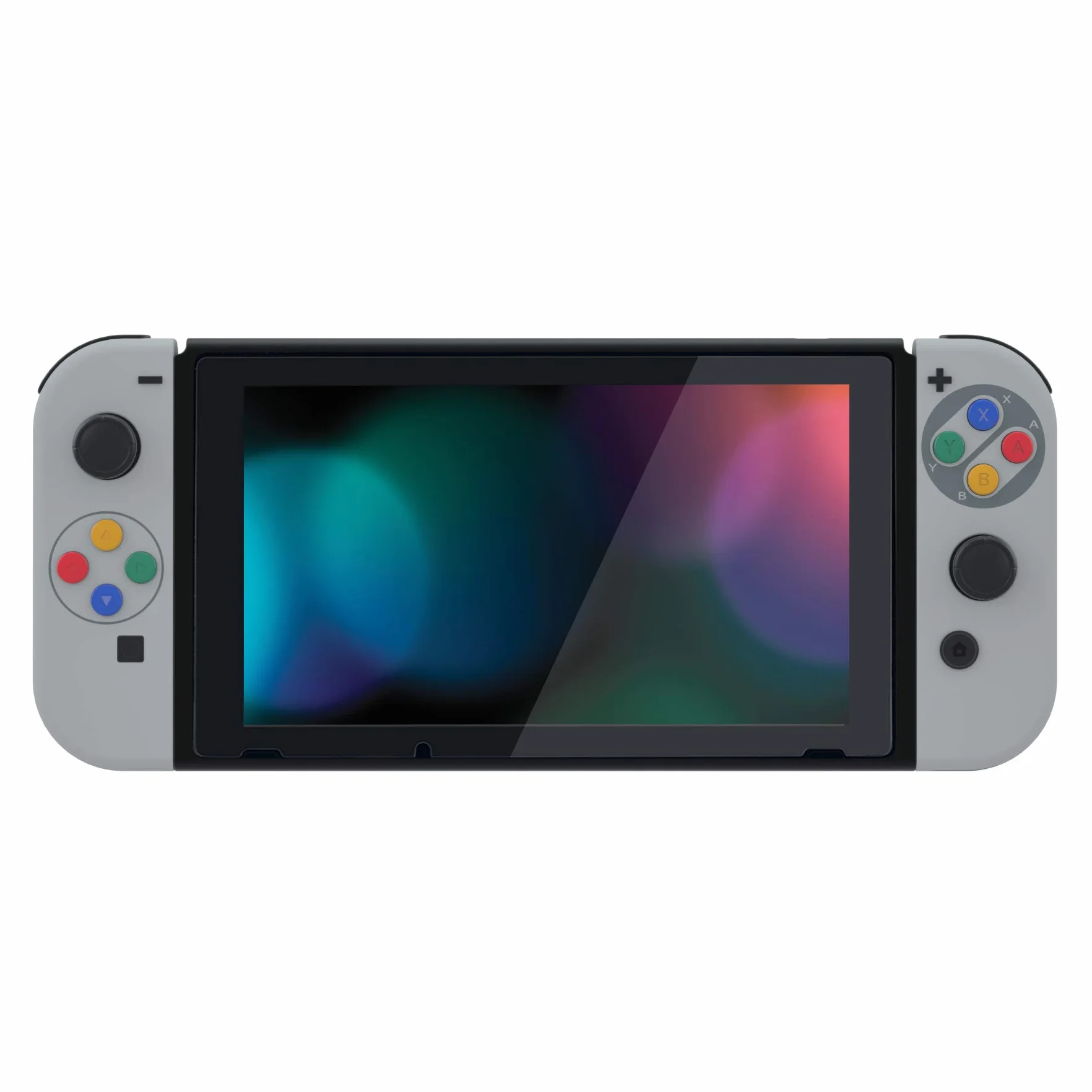 eXtremeRate Cover Pulsanti Tasti Ricambio per Nintendo Switch Console Joycon,Custodia Shell Case Guscio Scocca DIY Kit Ricambio per Nintendo Switch-Stile SFC SNES Classic EU