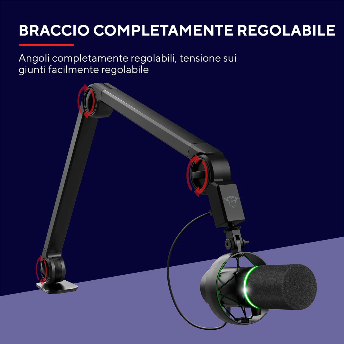 GXTrust 255+ Onyx Microfono Professionale con Braccio da Streaming, Microfono USB con Motivo Cardiode, Filtro Pop, Microfono per Gaming, Podcast, ASMR, Registrazione, Trasmissione - Nero