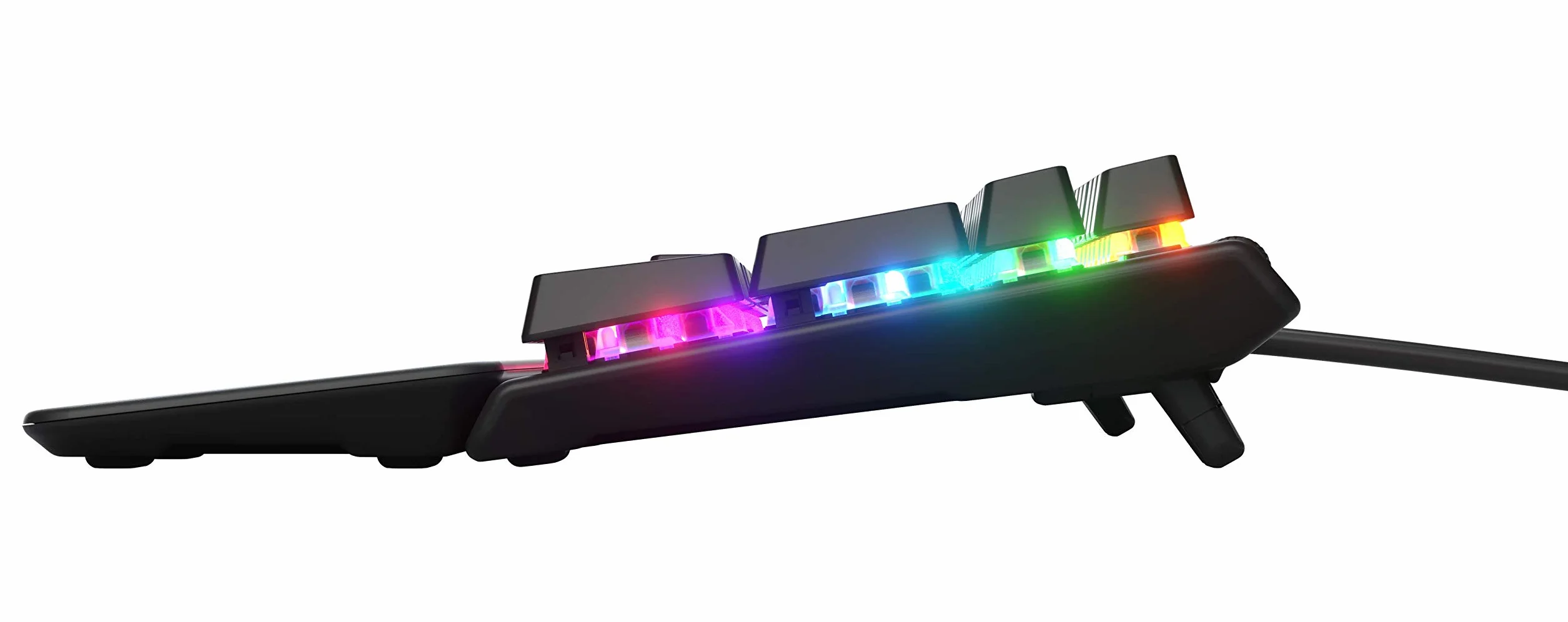 SteelSeries Apex 5 Tastiera da gaming meccanica ibrida , Illuminazione RGB per ogni tasto, Struttura in lega di alluminio aeronautico, Smart Display OLED, Layout Turco (QWERTY)