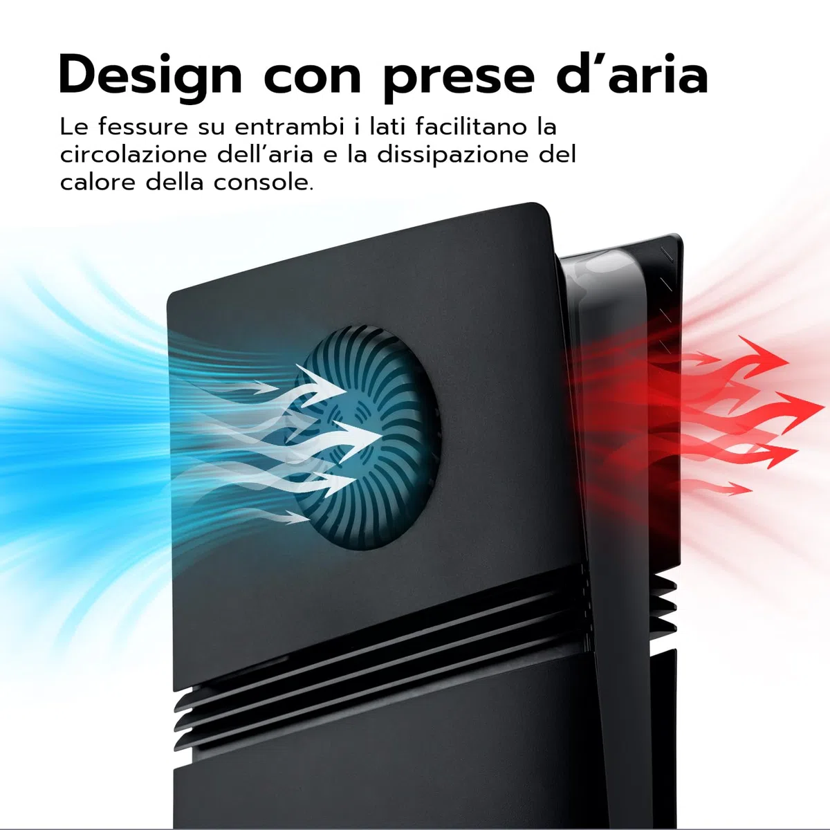 Mcbazel Pannello di Sostituzione per Cover Laterale con Ventilazione di Raffreddamento e Filtro per Polvere per la Console PS5 Pro Disc Edition - Nero (Non compatibile con PS5/Slim)