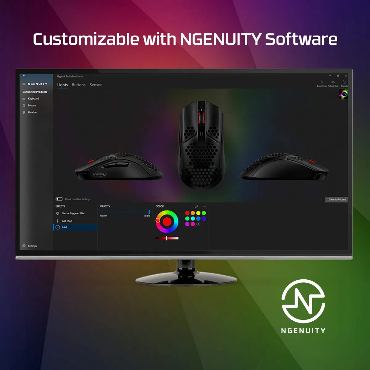 HyperX Pulsefire Haste, Mouse Gaming Cablato, Illuminazione RGB, 6 Tasti Programmabili, 16000 DPI, Resistenza fino a 60 Milioni di Clic, Cavo HyperFlex, Compatibile con Diverse Piattaforme, Nero