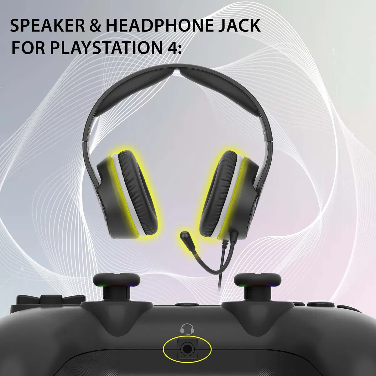 SUBSONIC Wireless Controller for PS4 Playstation 4 Bluetooth with LED Vibration Headphone Jack Black