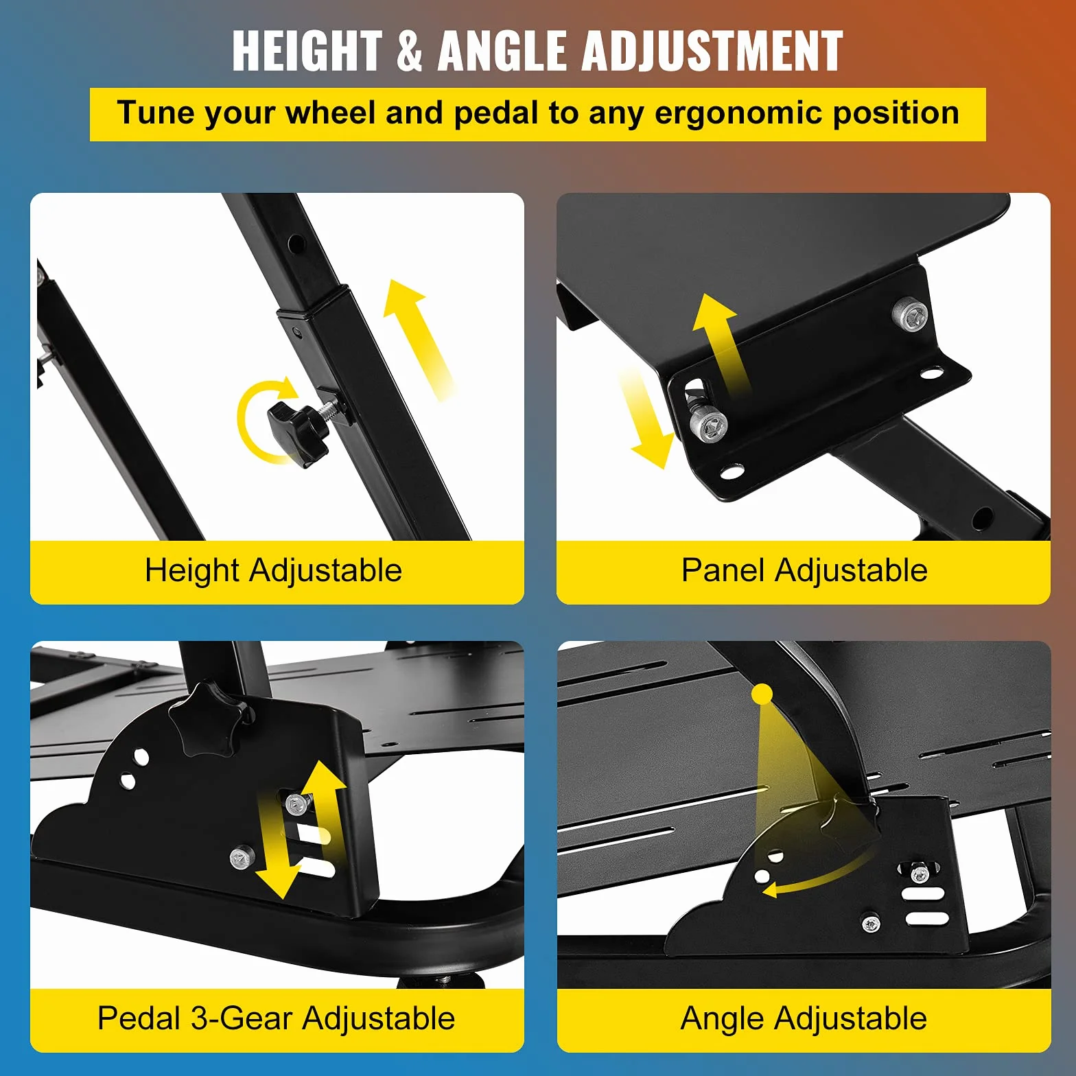 G29 Steering Wheel Stand per Logitech G27 G25 G29 e G920 Supporto Giochi Regolabile con V2 (Volante e Pedale Esclusi)