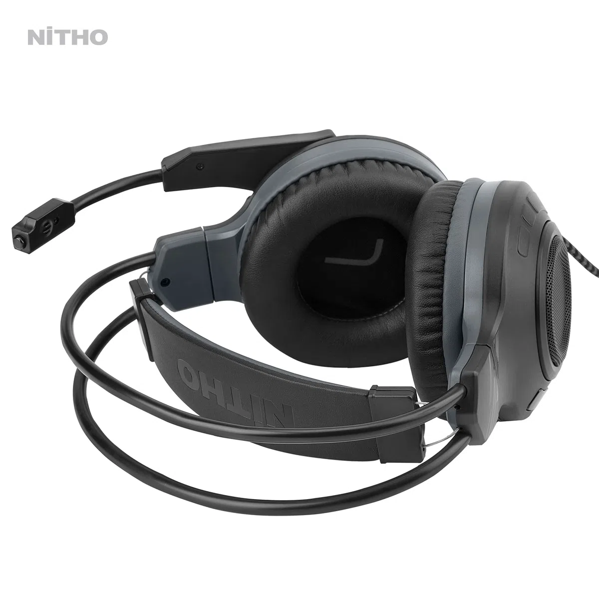 NITHO Atlas Cuffie Gaming Over-Ear 50 mm Microfono Flessibile Audio Stereo Jack 3.5 mm PC PS4 PS5 Xbox Smartphone Nero