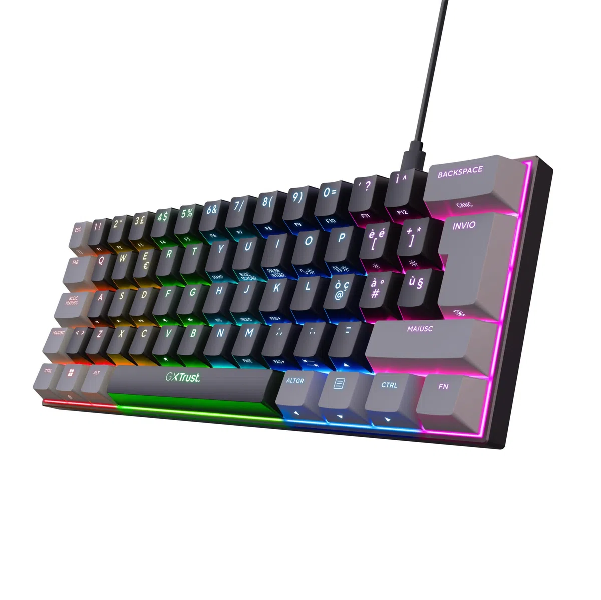 Acira Tastiera Meccanica 60% Layout Italiano QWERTY Retroilluminata RGB Gaming Programmabile USB Nero