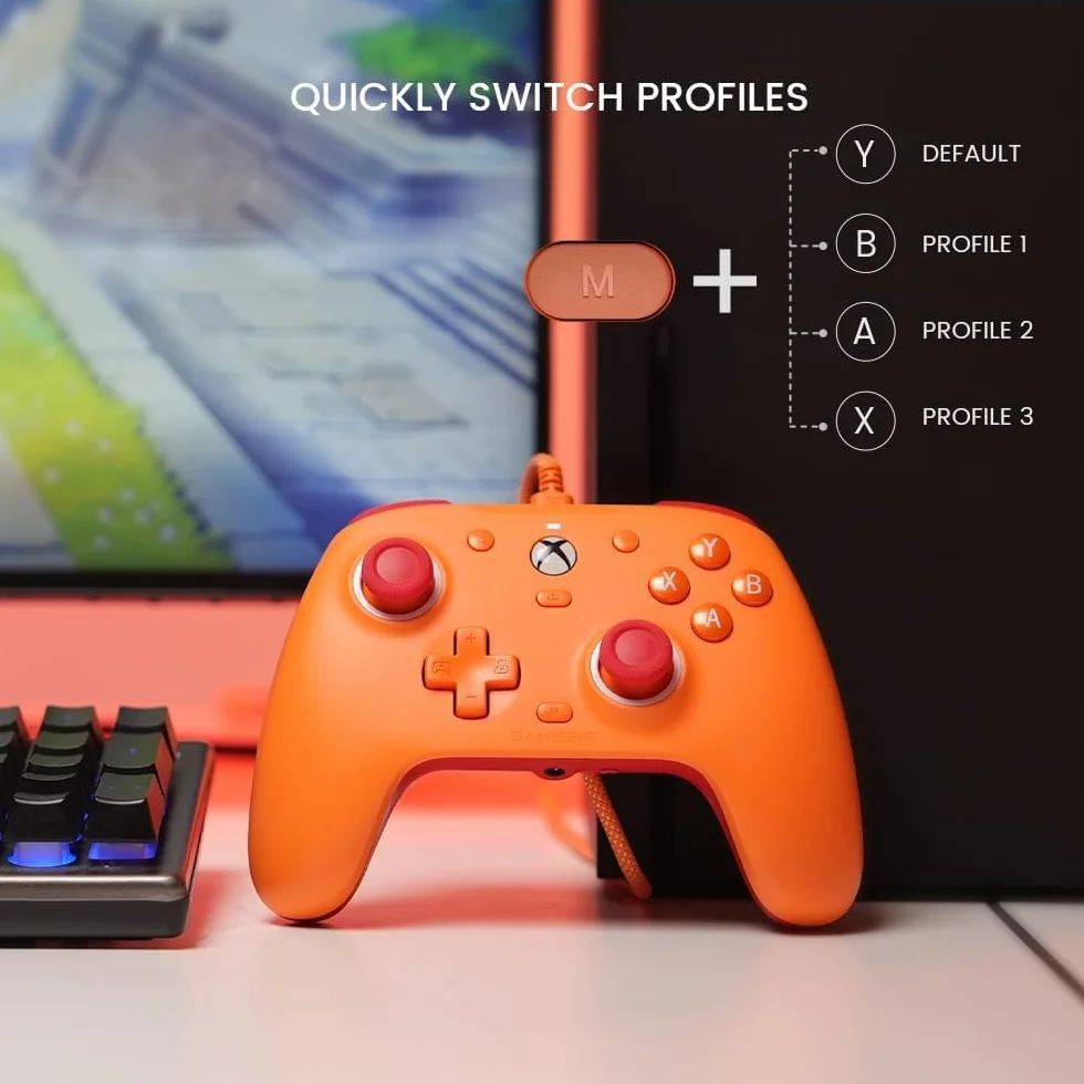 GameSir G7 SE Wired Controller per Xbox Series X|S, Xbox One e Windows 10/11, Gamepad a Effetto Hall, Jack Audio 3,5 mm (Arancia)
