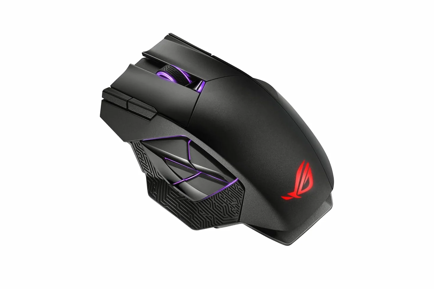 ASUS ROG Spatha X Mouse Gaming Dual-Mode (Wireless e USB-C), Sensore Ottico 19.000 DPI, 12 Tasti Programmabili, Socket Switch Push-Fit, ROG Micro Switch, Base di Ricarica Magnetica, ROG Paracord, Nero